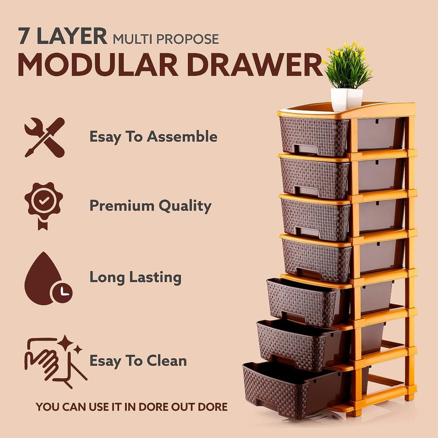 7-Layer Multipurpose Plastic Storage Drawer Organizer 7-Layer Multipurpose Plastic Storage Drawer Organizer